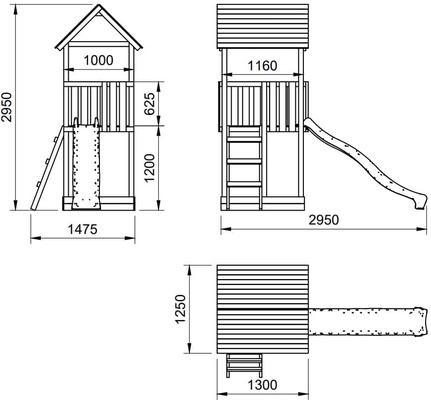 Parque Infantil Tibidabo con Casita y Rampa de Escalada